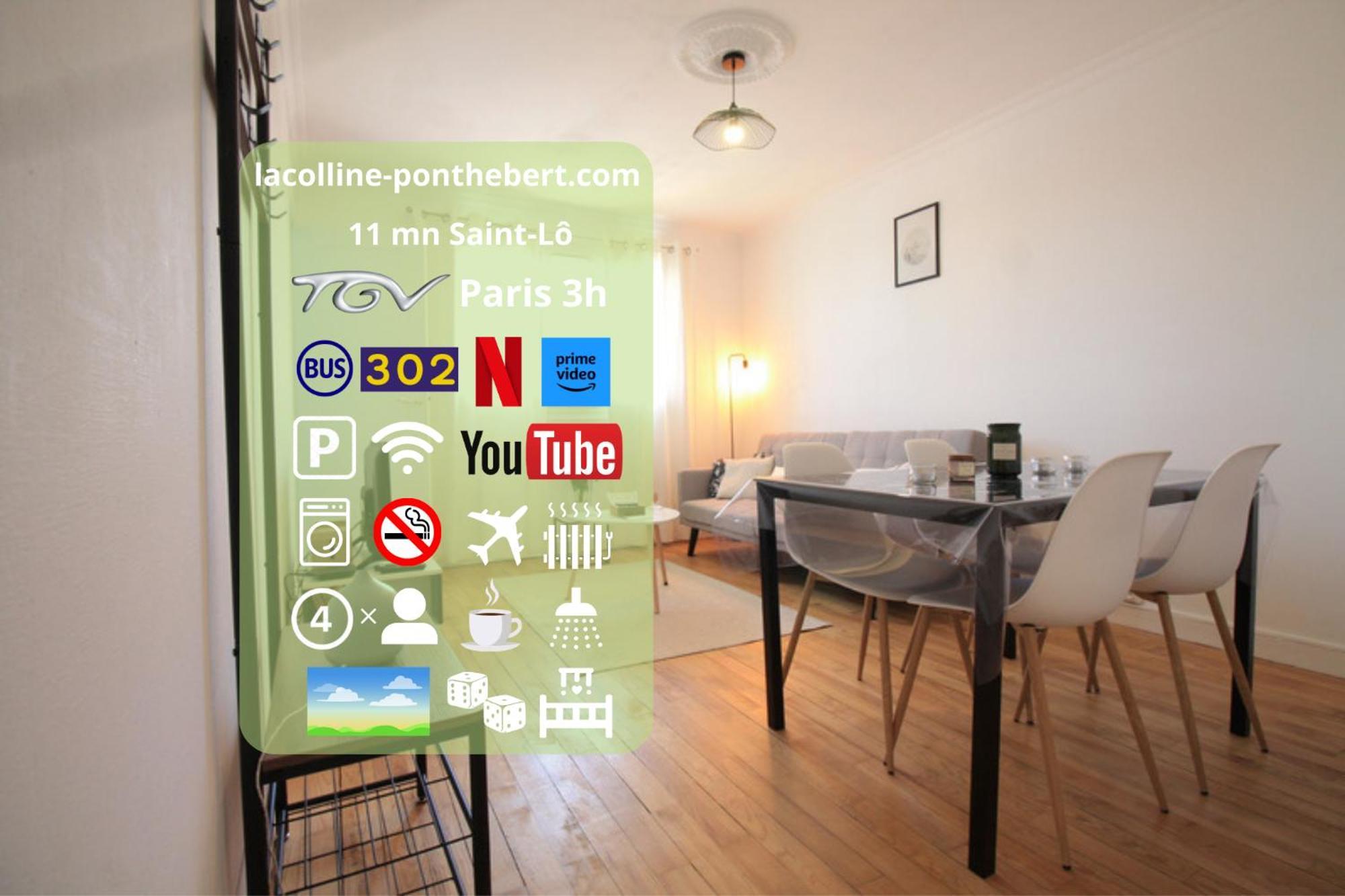 Lacolline-Ponthebert,Com - Appartement Entier Renove -Grand Parking Gratuit, Tout Equipe, Confortable, Netflix Et Amazon Prime Gratuits Et Illimites, Matelas Emma, Lave Linge, Vue Sur La Vallee, Rdc 外观 照片
